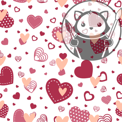 Next Level Sheet - Printed Acrylic and - Patterned Hearts  - Pattern