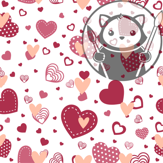 Next Level Sheet - Printed Acrylic and - Patterned Hearts  - Pattern