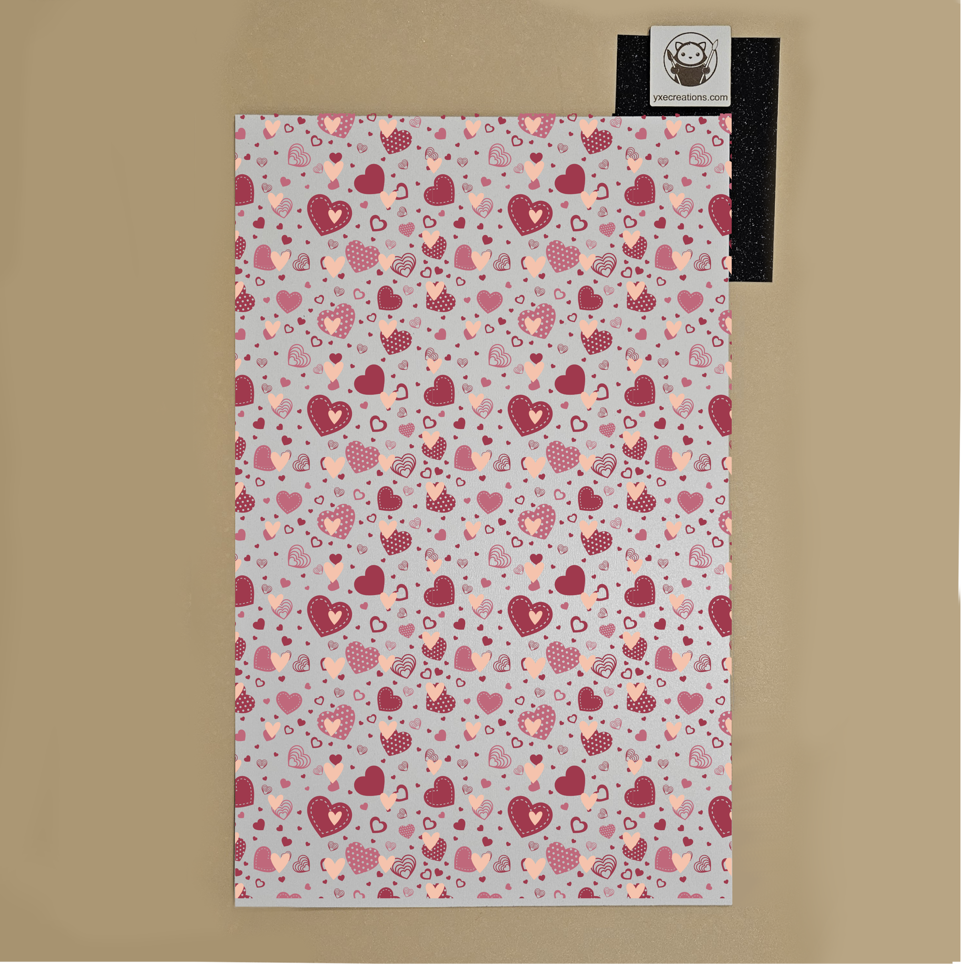 Next Level Sheet - Printed Acrylic and - Patterned Hearts  - Preview