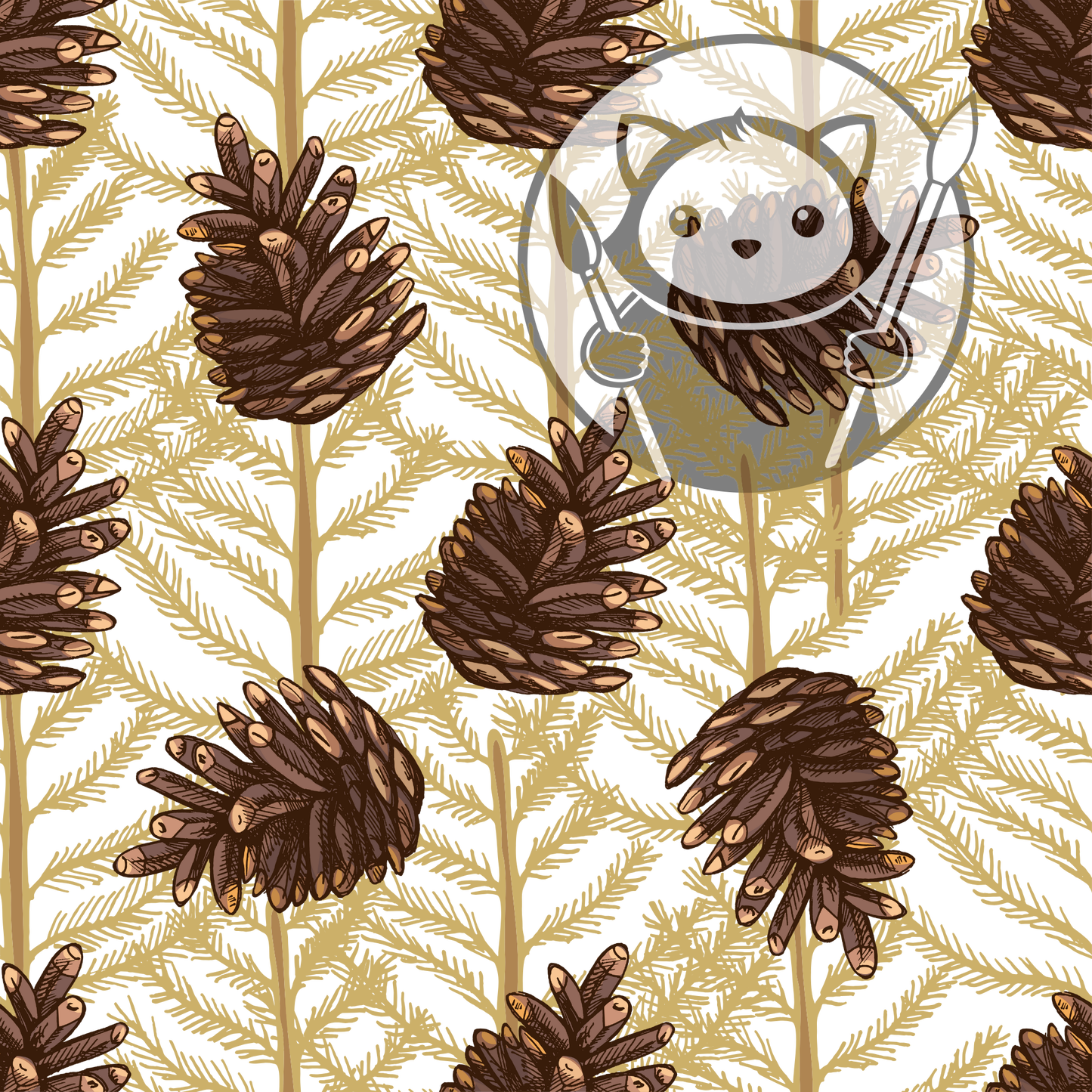 Next Level Sheet - Printed Acrylic and Plywood - Pine Cones Pattern