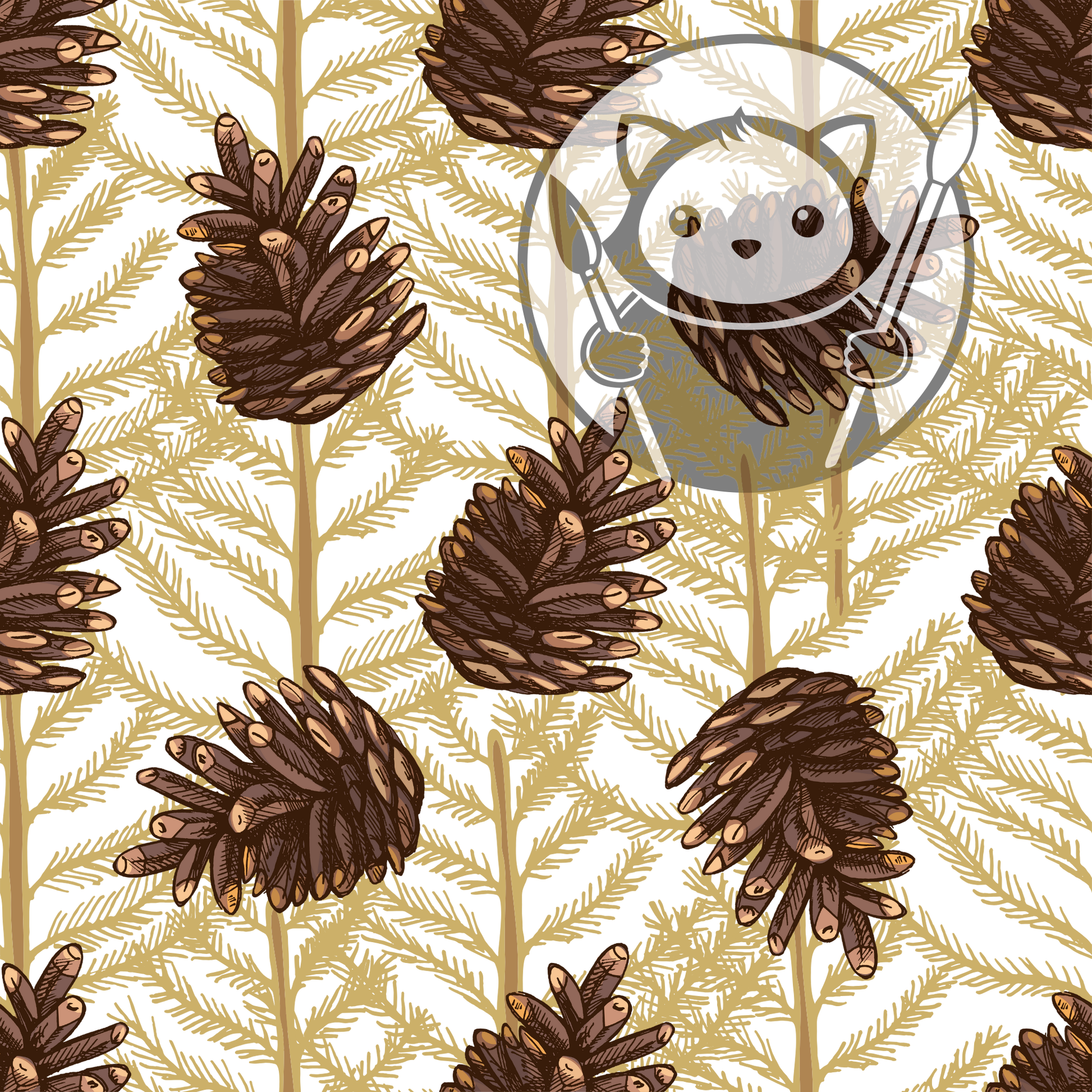 Next Level Sheet - Printed Acrylic and Plywood - Pine Cones Pattern