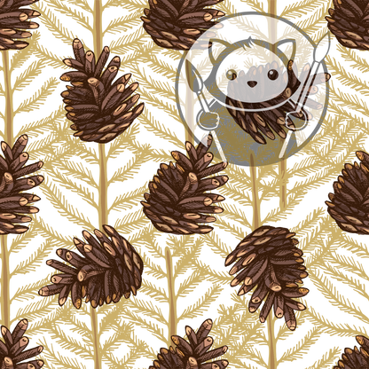 Next Level Sheet - Printed Acrylic and Plywood - Pine Cones Pattern