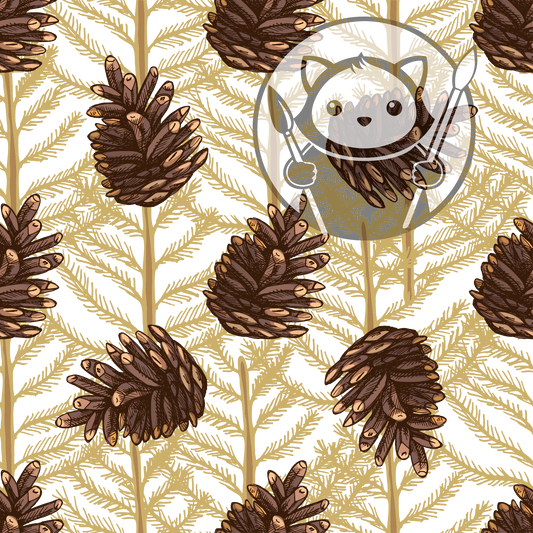Next Level Sheet - Printed Acrylic and Plywood - Pine Cones Pattern