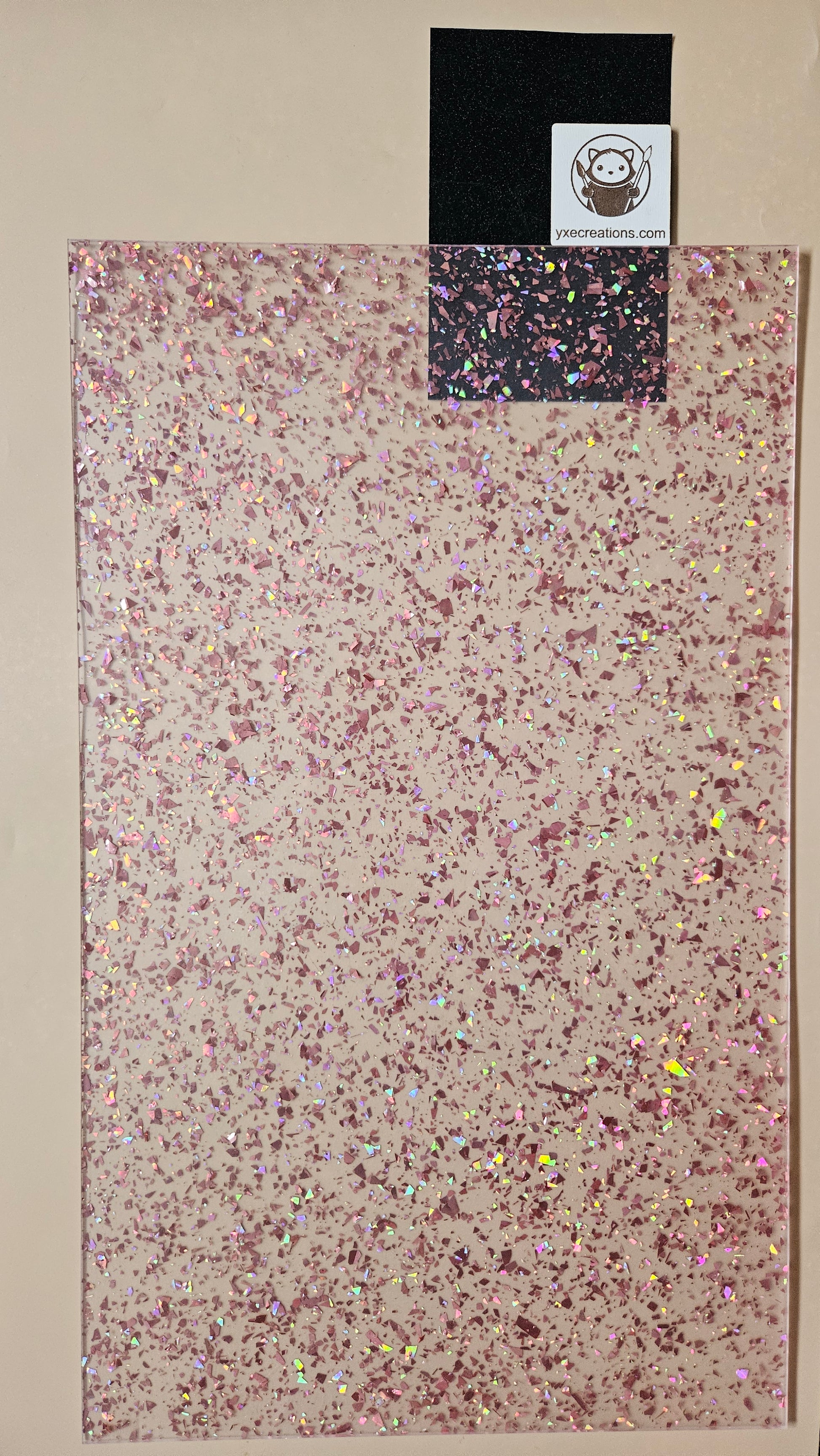 Pink Foil - Glitter Acrylic - Cast Acrylic for Laser Cutting - Sheet Preview