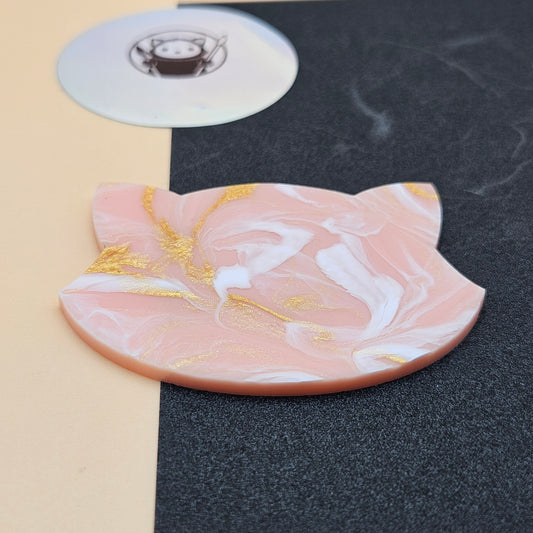 Pink and Gold Marble Acrylic Swatch
