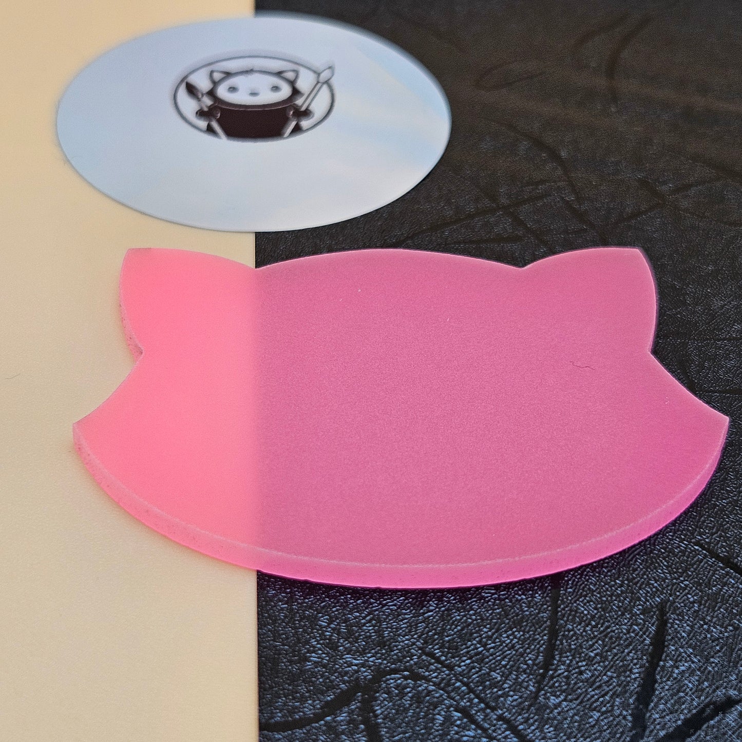 Pink glow in the dark acrylic swatch