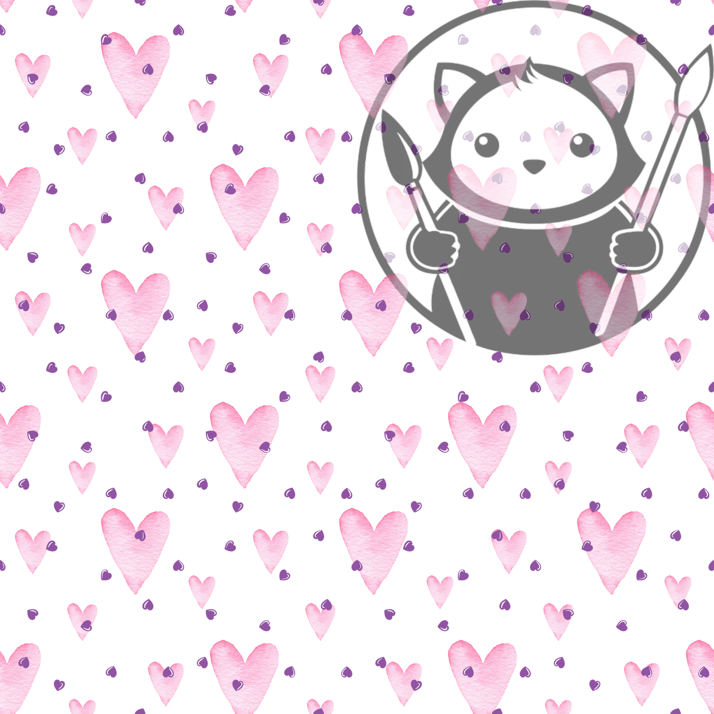 Next Level Sheet - Printed Acrylic and - Pink and Purple Hearts  - Pattern