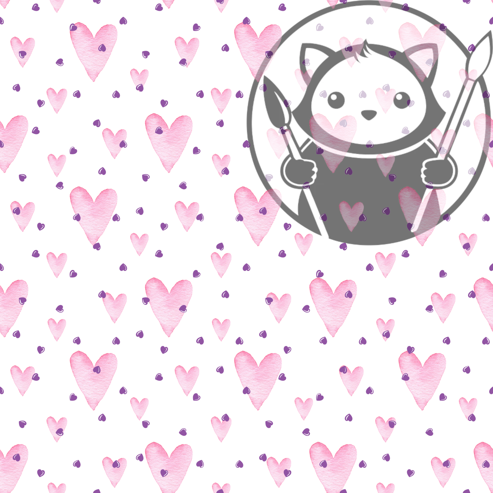 Next Level Sheet - Printed Acrylic and - Pink and Purple Hearts  - Pattern
