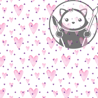 Next Level Sheet - Printed Acrylic and - Pink and Purple Hearts  - Pattern