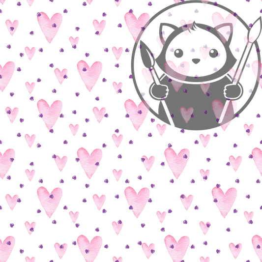 Next Level Sheet - Printed Acrylic and - Pink and Purple Hearts  - Pattern