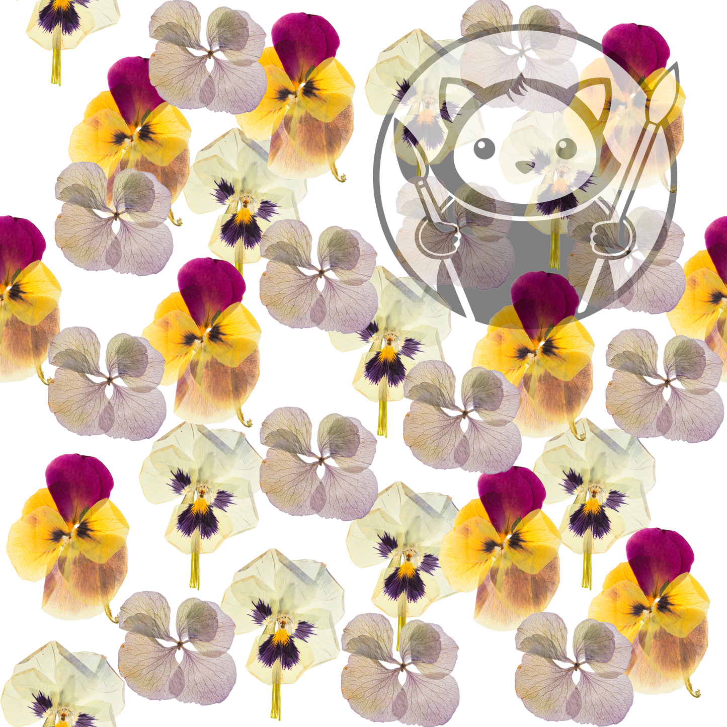 Next Level Sheet - Printed Acrylic and Plywood - Pretty Pressed Flowers Pattern