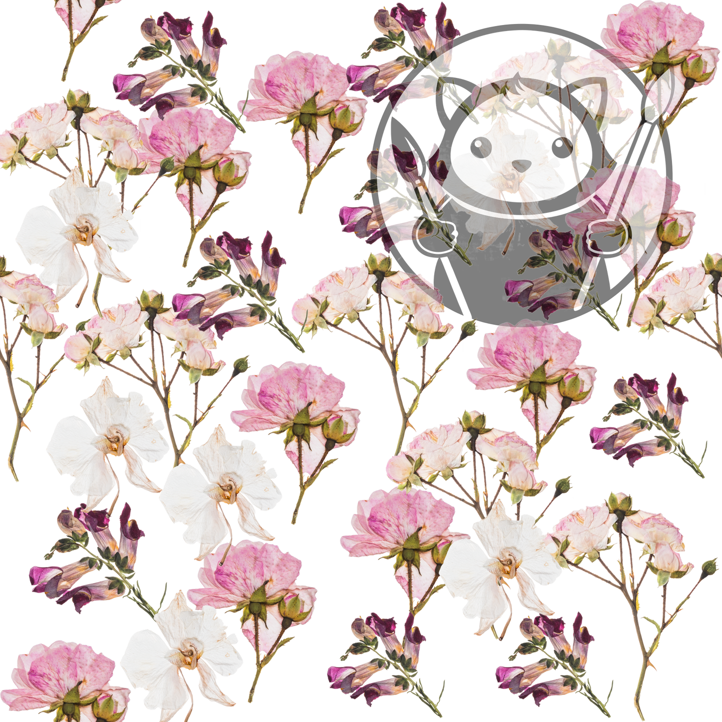 Next Level Sheet - Printed Acrylic and Plywood - Pink Wildflowers Pattern