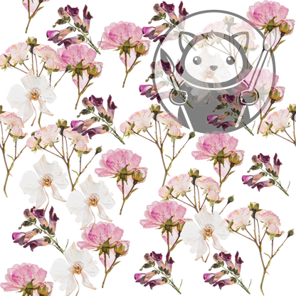 Next Level Sheet - Printed Acrylic and Plywood - Pink Wildflowers Pattern