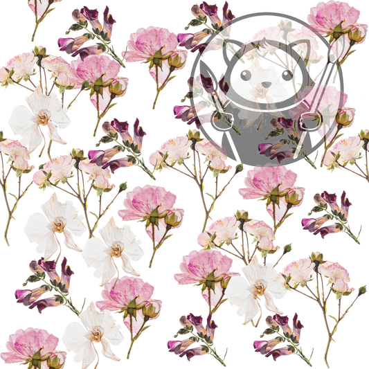 Next Level Sheet - Printed Acrylic and Plywood - Pink Wildflowers Pattern