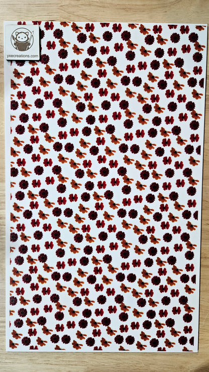 Pressed Gerbera Printed on White Acryic