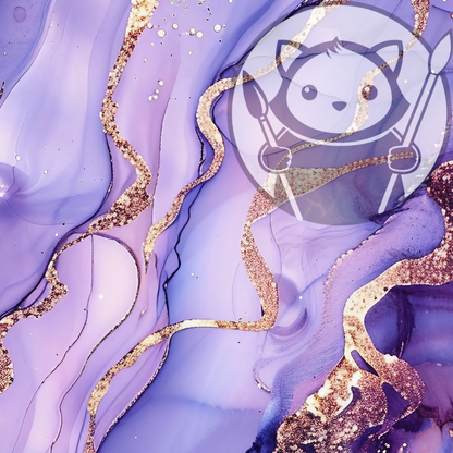 Alcohol Ink - Purple Gold #1 - Next Level Sheet