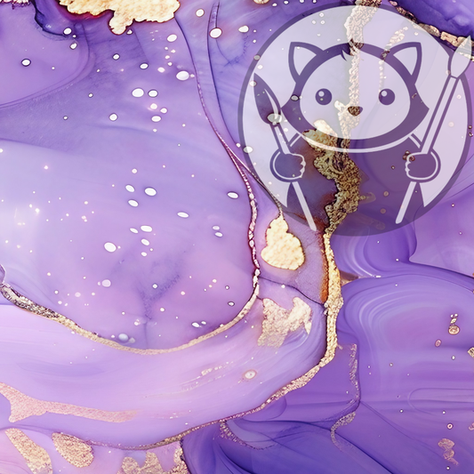 Alcohol Ink - Purple Gold #2 - Next Level Sheet