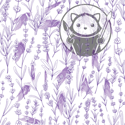 Next Level Sheet - Printed Acrylic and Plywood - Purple Lavender Flowers Pattern