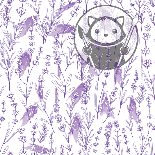 Next Level Sheet - Printed Acrylic and Plywood - Purple Lavender Flowers Pattern