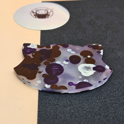 Purple and Black Dots Designer Acrylic Swatch