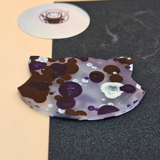 Purple and Black Dots Designer Acrylic Swatch