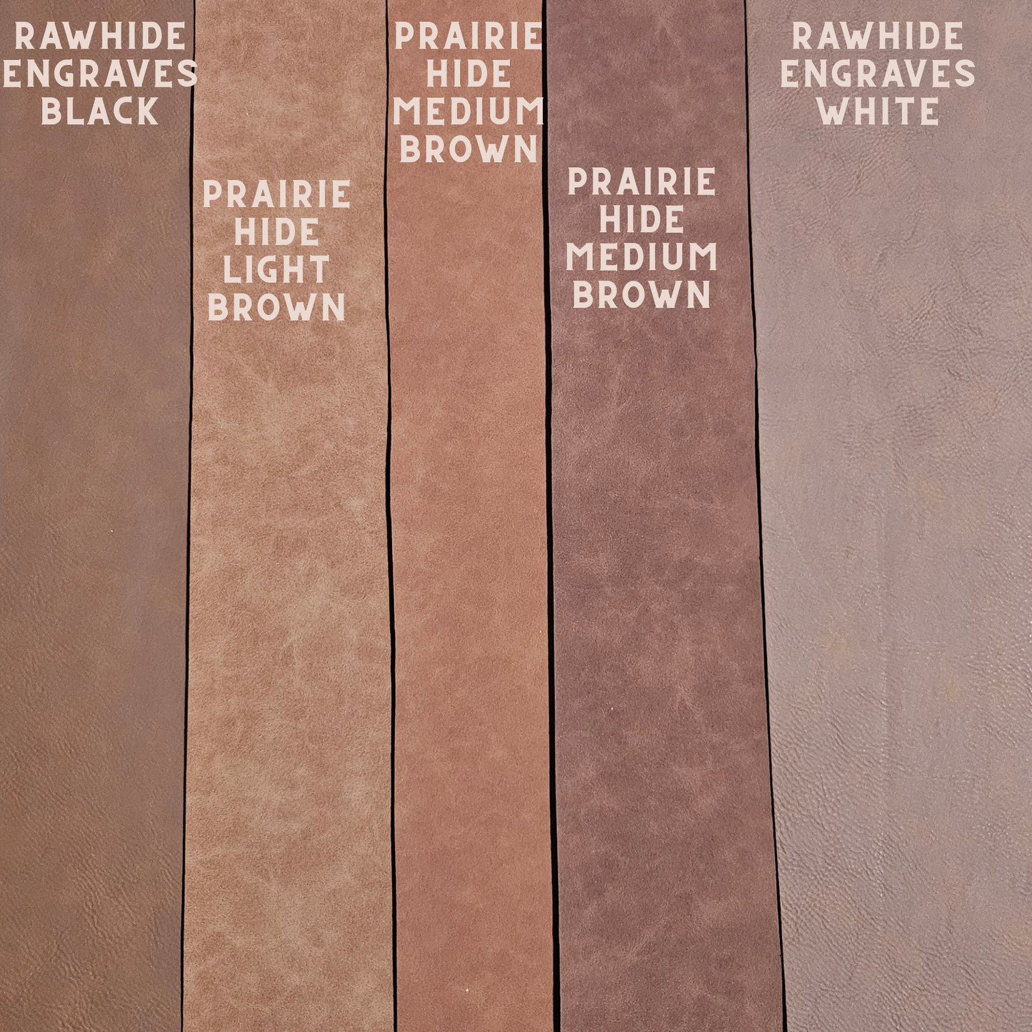Prairie Hide - Medium Brown - Engraves Black - Leatherette Sheet – PU Material