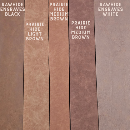 Prairie Hide - Medium Brown - Engraves Black - Leatherette Sheet – PU Material