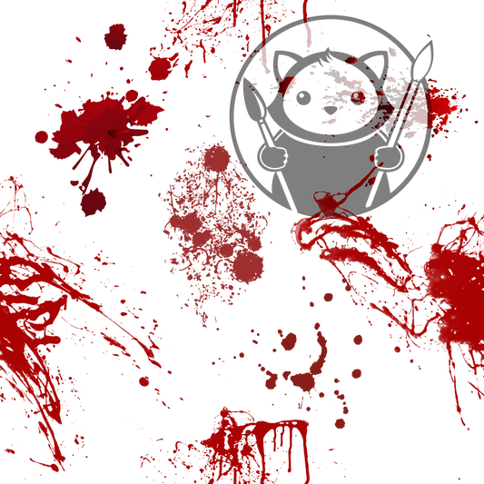 Next Level Sheet - Printed Acrylic and Plywood - Red Paint Splatters Pattern