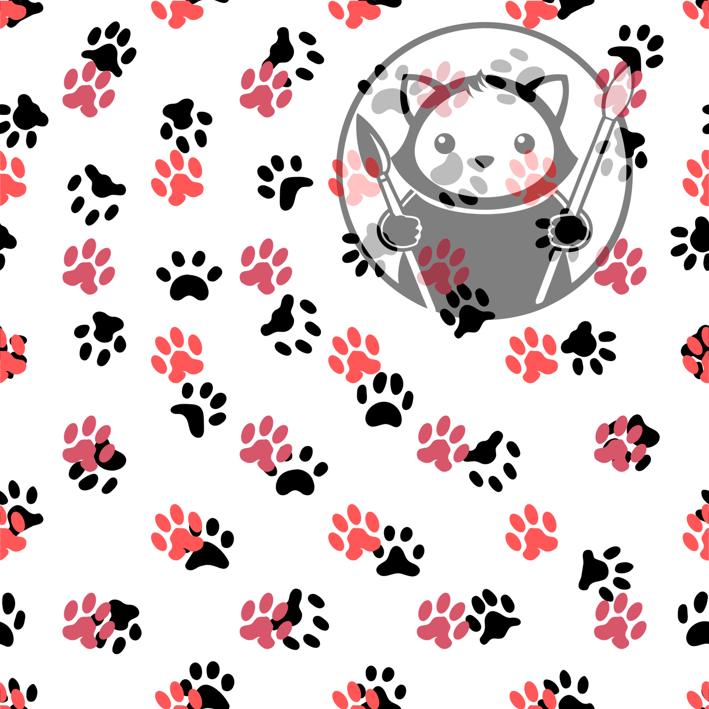 Next Level Sheet - Printed Acrylic and Plywood - FRed Pet Paws Pattern