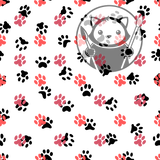 Red and Black Paw Prints - Next Level Sheet