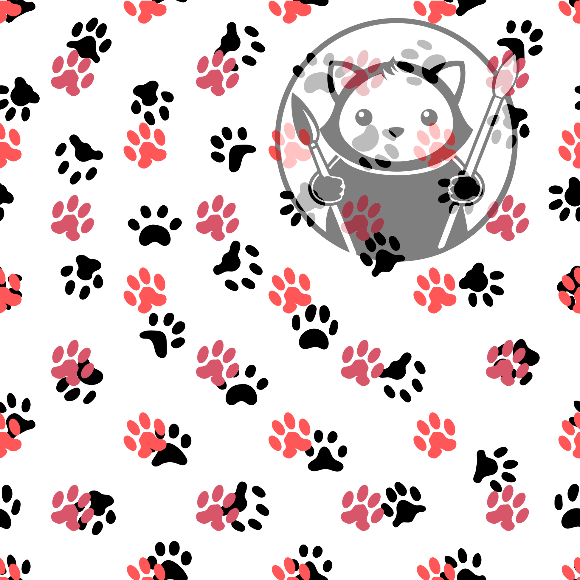 Next Level Sheet - Printed Acrylic and Plywood - FRed Pet Paws Pattern