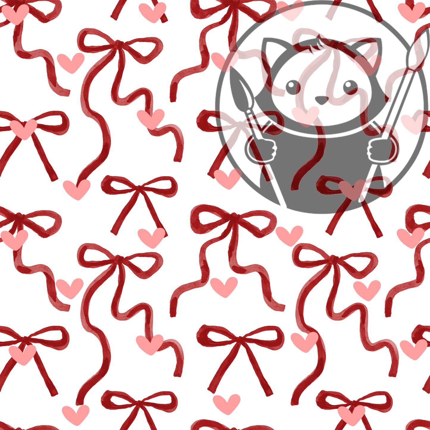 Next Level Sheet - Printed Acrylic and Plywood Sheets - Red Ribbons Hearts - Pattern