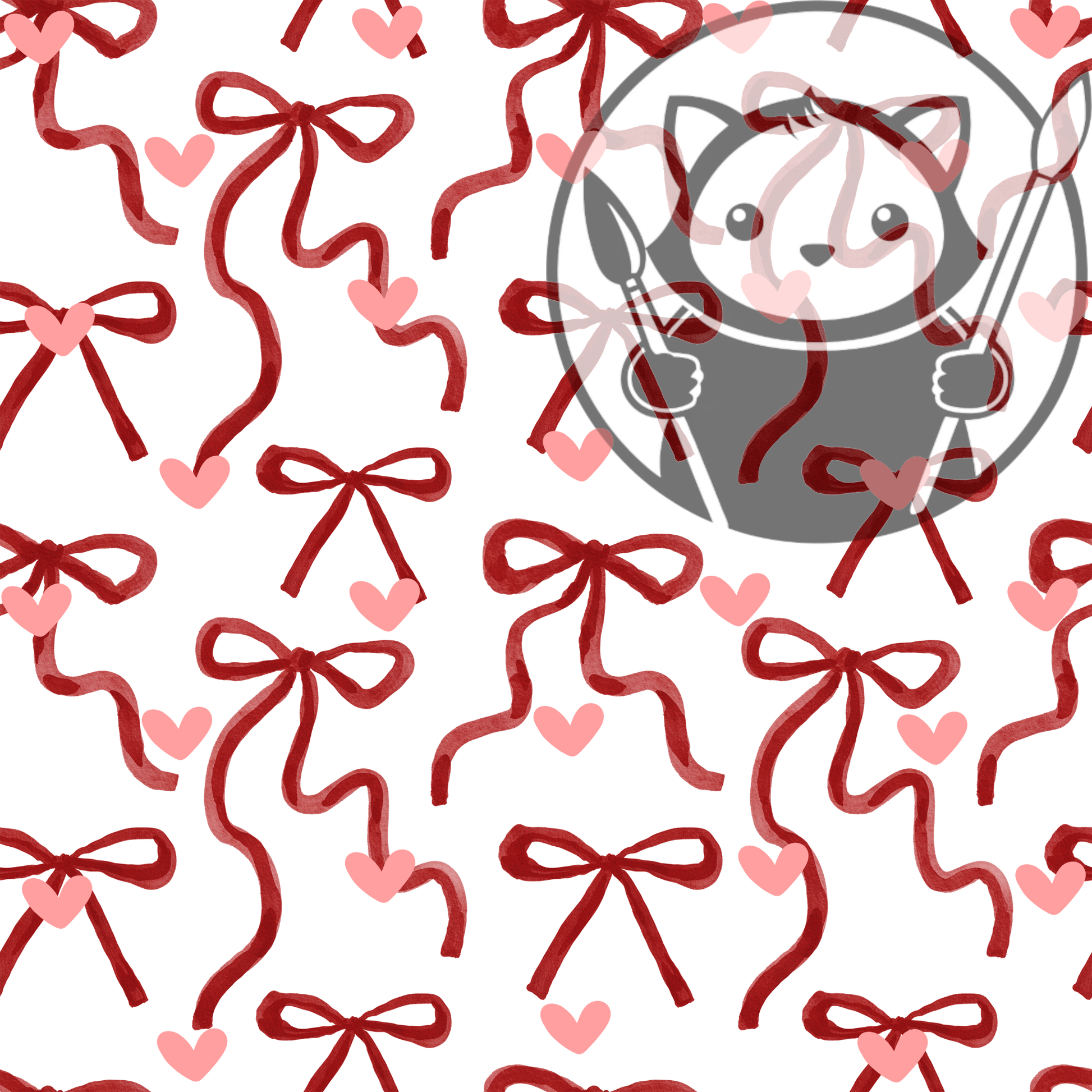 Next Level Sheet - Printed Acrylic and Plywood Sheets - Red Ribbons Hearts - Pattern