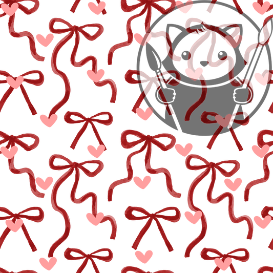 Next Level Sheet - Printed Acrylic and Plywood Sheets - Red Ribbons Hearts - Pattern