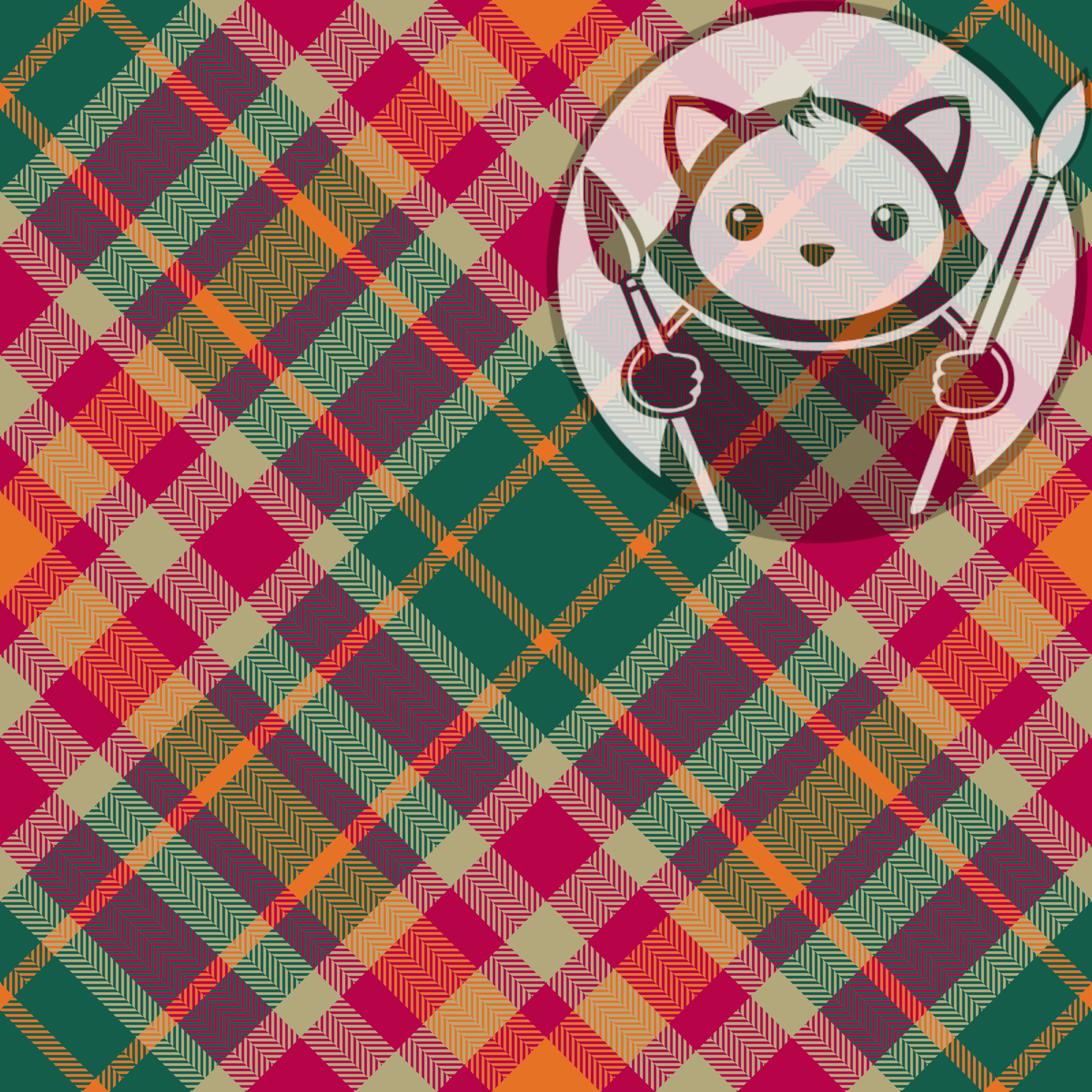 Next Level Sheet - Printed acrylic and Plywood - Red, Green and Orange Plaid - Pattern