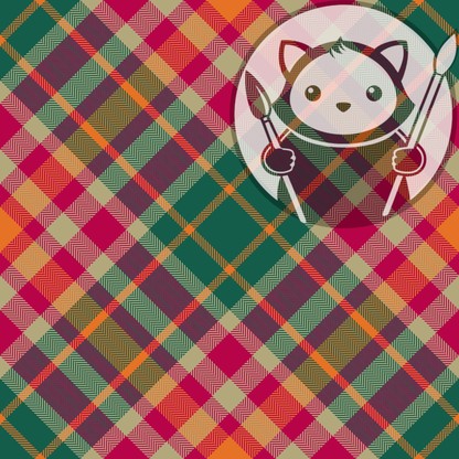 Next Level Sheet - Printed acrylic and Plywood - Red, Green and Orange Plaid - Pattern