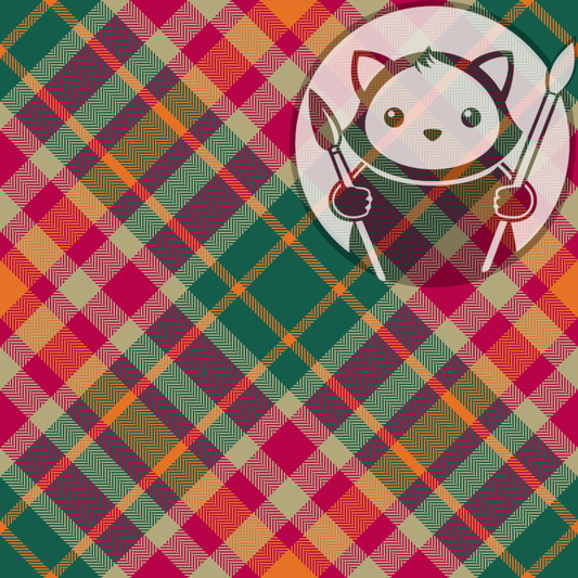 Next Level Sheet - Printed acrylic and Plywood - Red, Green and Orange Plaid - Pattern