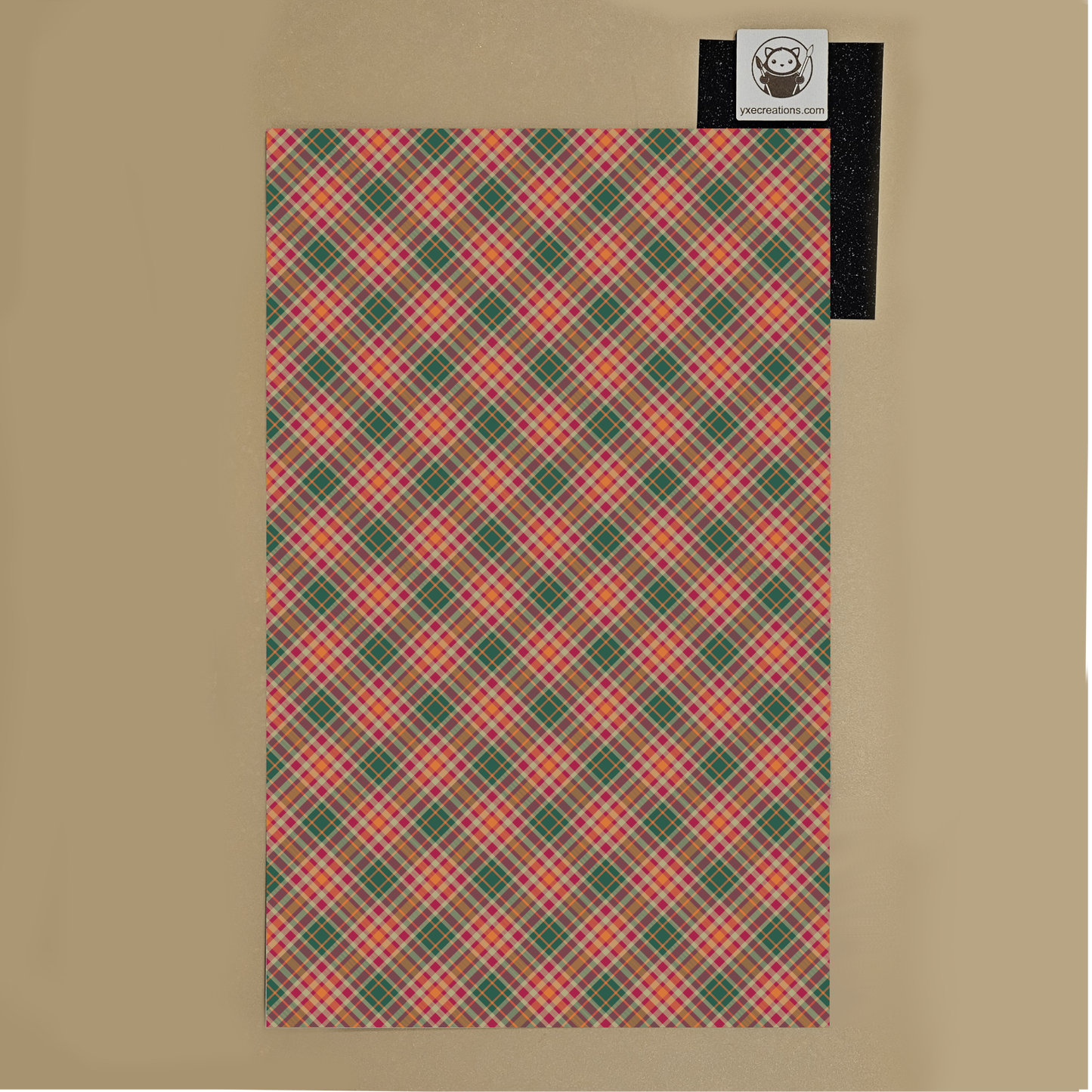 Next Level Sheet - Printed acrylic and Plywood - Red, Green and Orange Plaid - Small Preview
