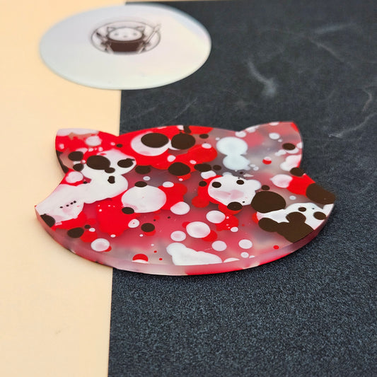 Red and Black Dots Acrylic Swatch