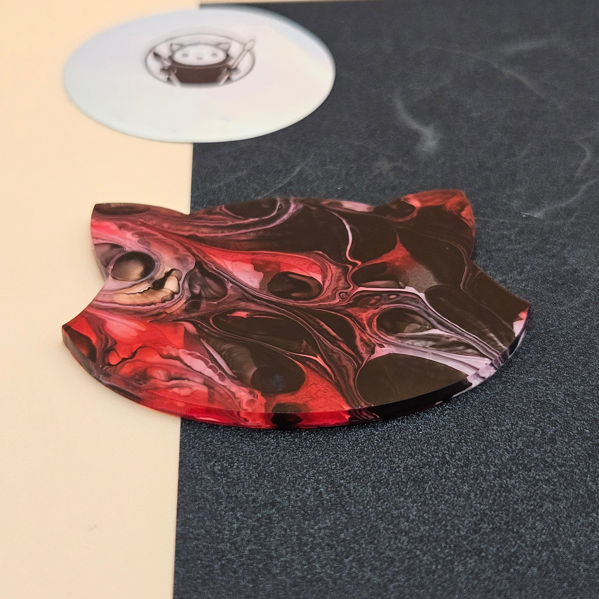 Red and Black Tides Acrylic Swatch