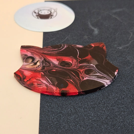 Red and Black Tides Acrylic Swatch