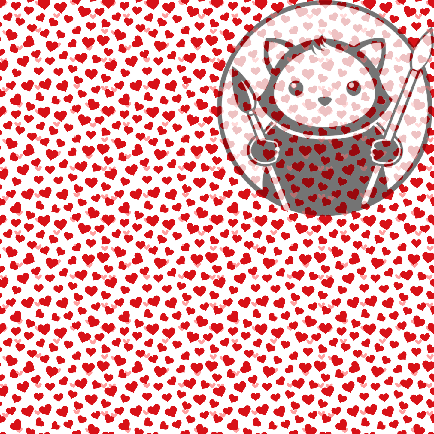 Next Level Sheet - Printed Acrylic and Plywood Sheets - Red and Pink Hearts - Pattern