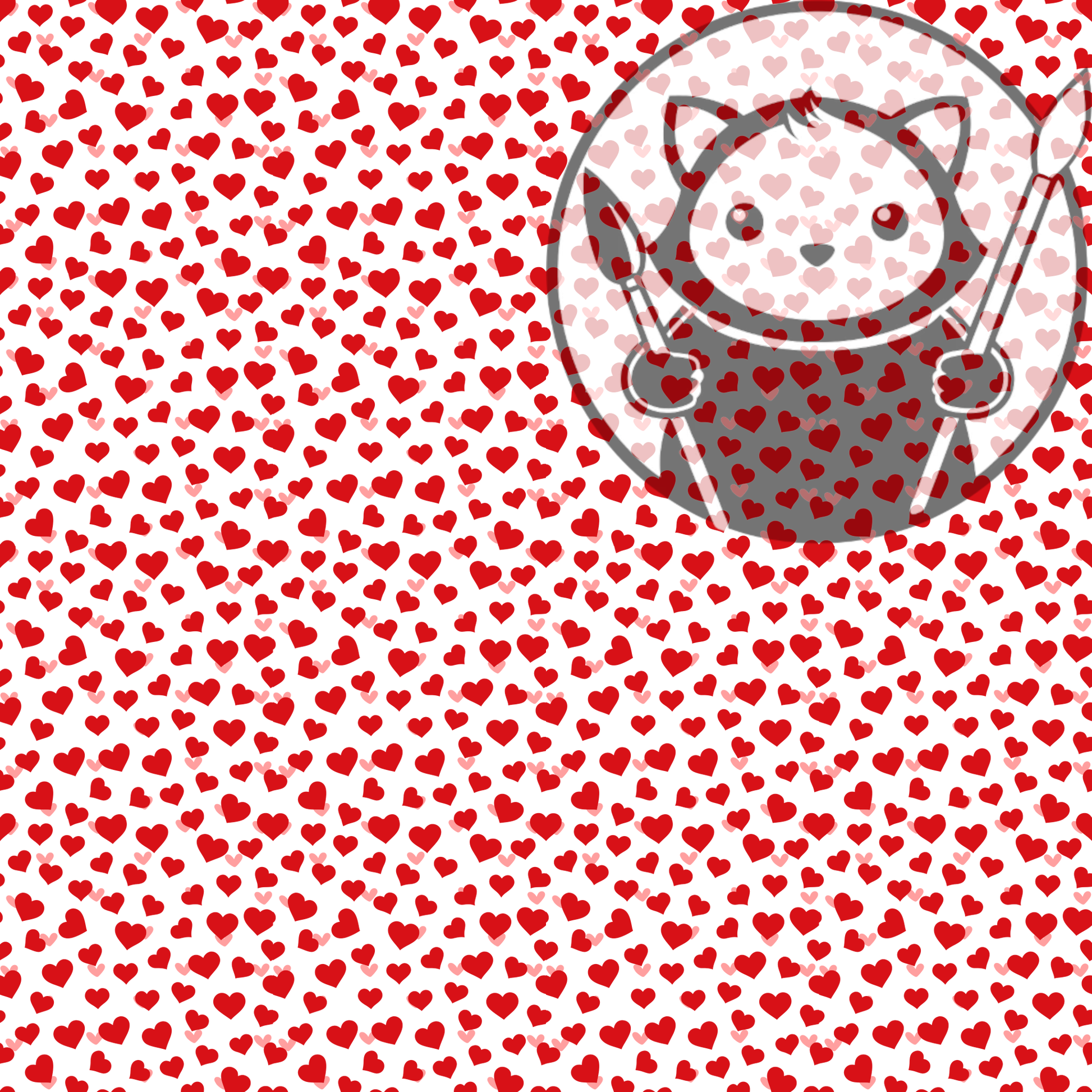 Next Level Sheet - Printed Acrylic and Plywood Sheets - Red and Pink Hearts - Pattern