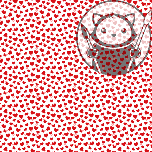 Next Level Sheet - Printed Acrylic and Plywood Sheets - Red and Pink Hearts - Pattern