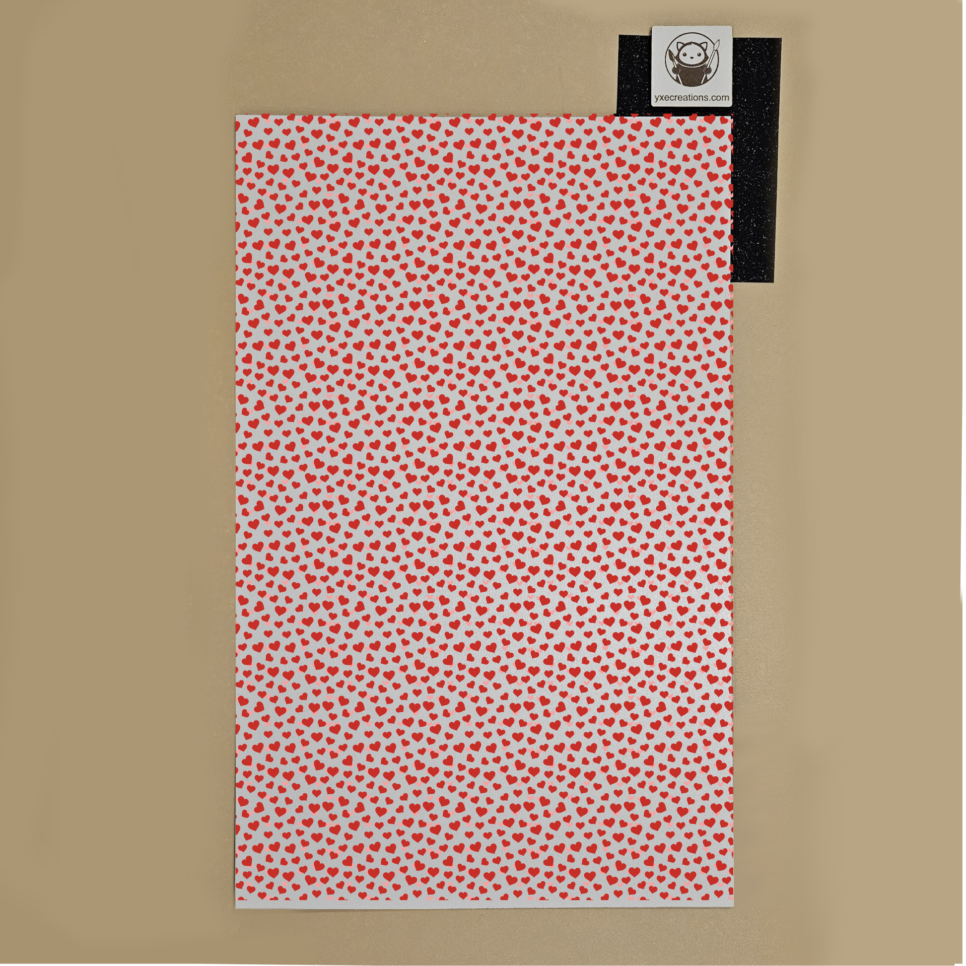 Next Level Sheet - Printed Acrylic and Plywood Sheets - Red and Pink Hearts - Preview