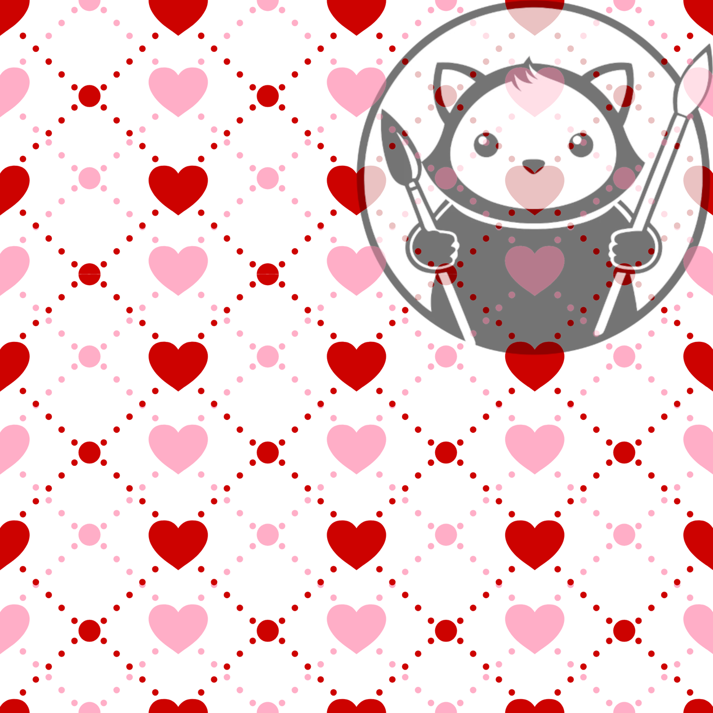 Next Level Sheet - Printed Acrylic and Plywood Sheets - Red and Pink Squares Hearts - Pattern