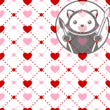 Red and Pink Hearts Squares  - Next Level Sheet