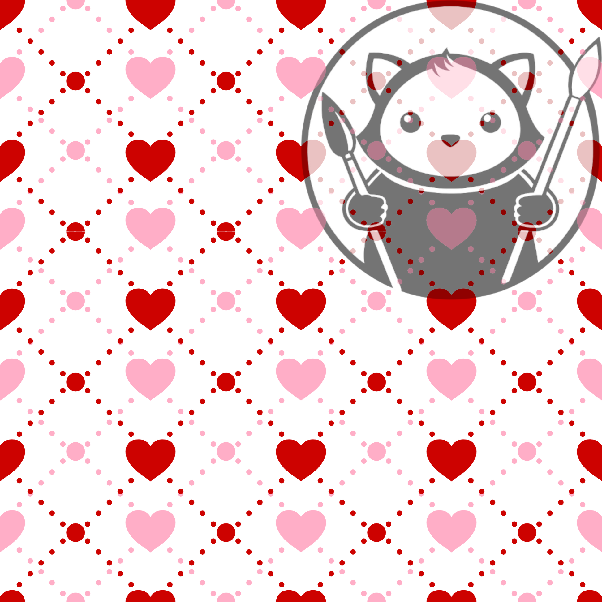 Next Level Sheet - Printed Acrylic and Plywood Sheets - Red and Pink Squares Hearts - Pattern