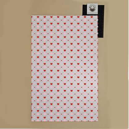 Next Level Sheet - Printed Acrylic and Plywood Sheets - Red and Pink Squares Hearts - Preview