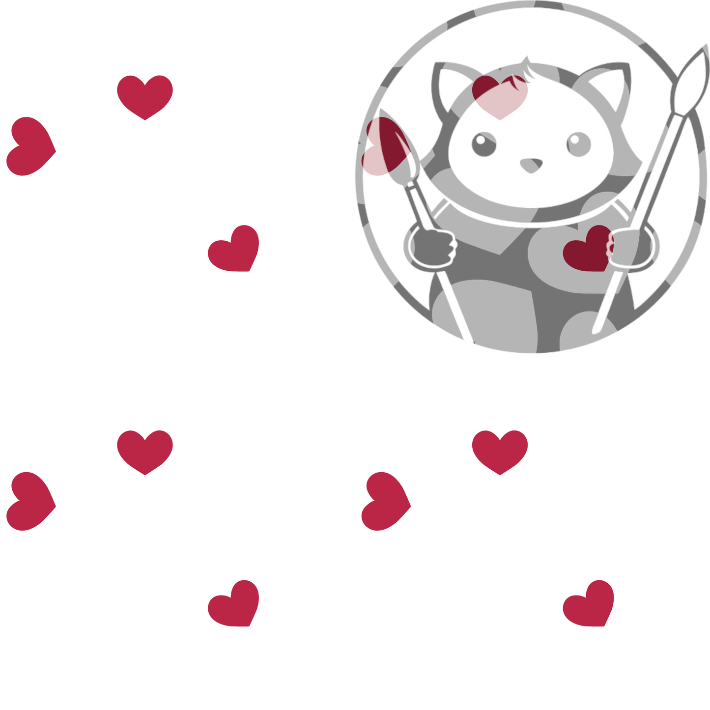Next Level Sheet - Printed Acrylic and Plywood Sheets - Red and White Hearts - Pattern